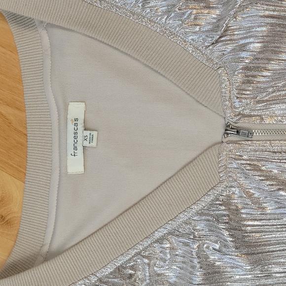 Francesca's Champagne Shimmer Jacket - Picture 3 of 7